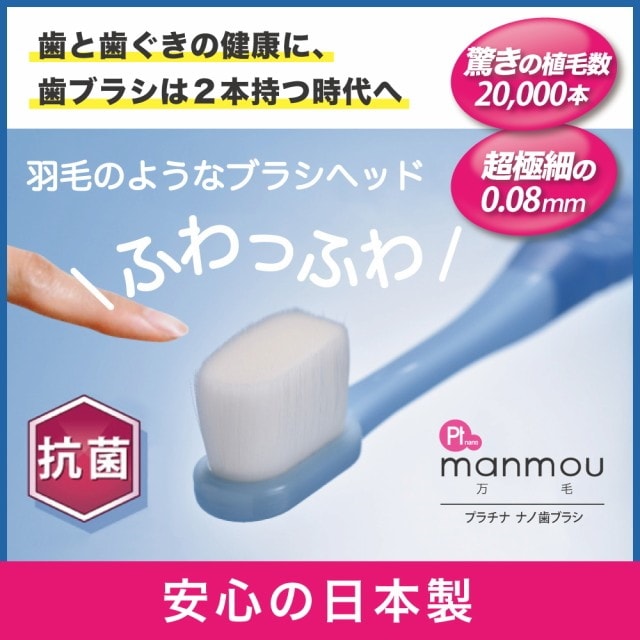 プラチナナノ歯ブラシmanmou 【カラーおまかせ】を税込・送料込でお