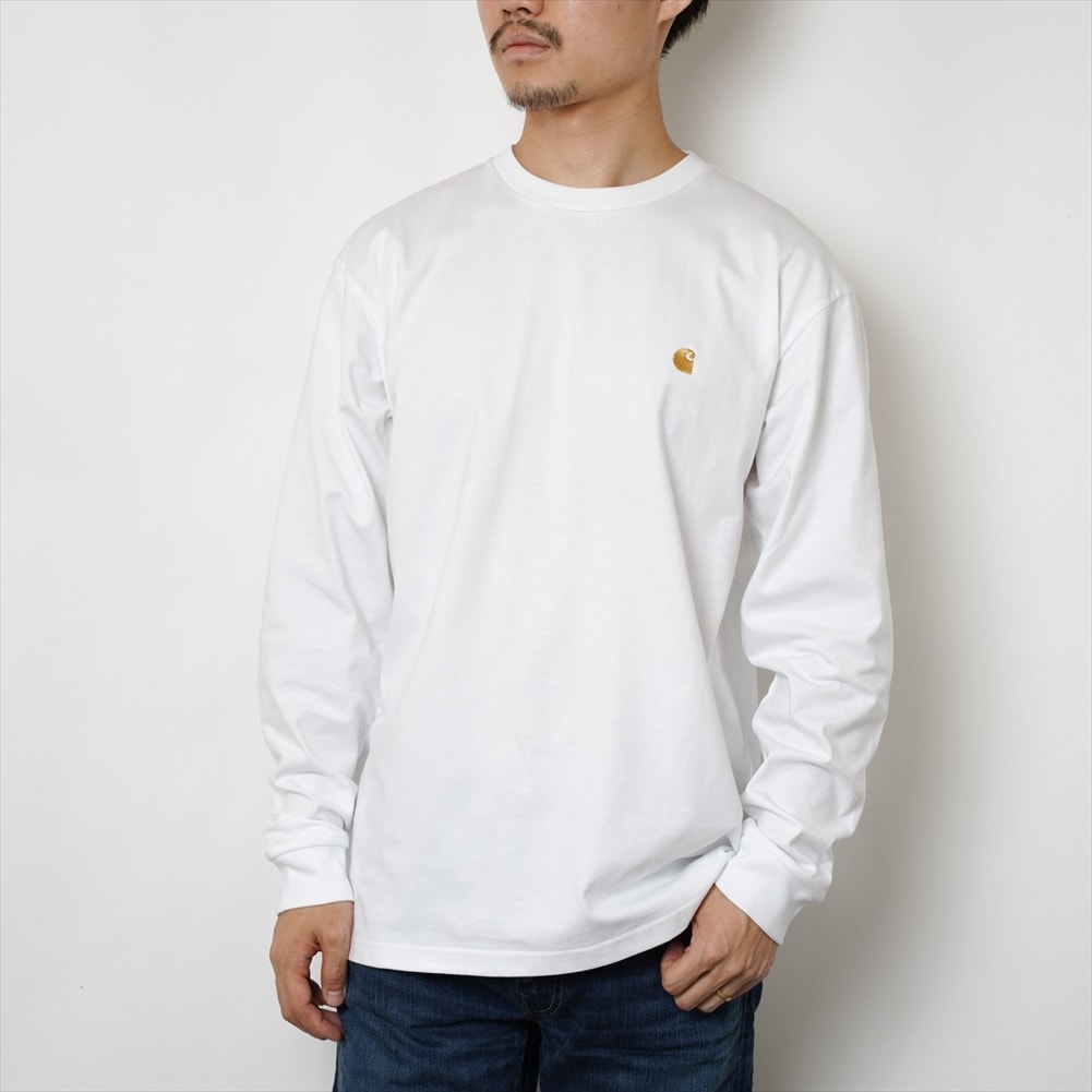 XLサイズ[Carhartt WIP]メンズ Tシャツ L/S CHASE T-SHIRT ホワイトを