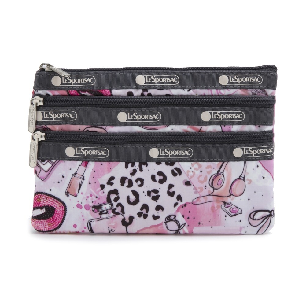 LeSportsac] ポーチ 3-ZIP COSMETIC ピンク系を税込・送料込でお試し