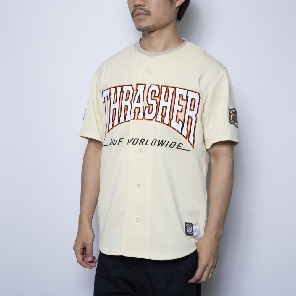 Lサイズ[HUF×THRASHER]Tシャツ CENTER FIELD BASEBALL