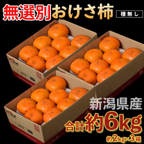 【計6kg/約2kg×3箱】新潟県産『おけさ柿』を税込・送料込でお試し