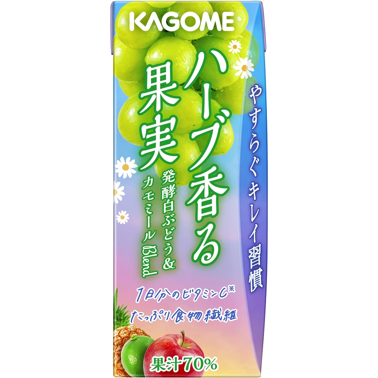 カゴメ ハーブ香る果実 発酵白ぶどう＆カモミールBlend 195ml×24本を