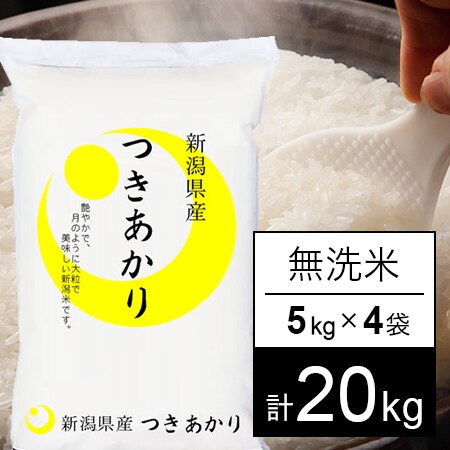 計20kg/5kgx4袋】令和5年産 越後の米 新潟県産 つきあかり 無洗米を