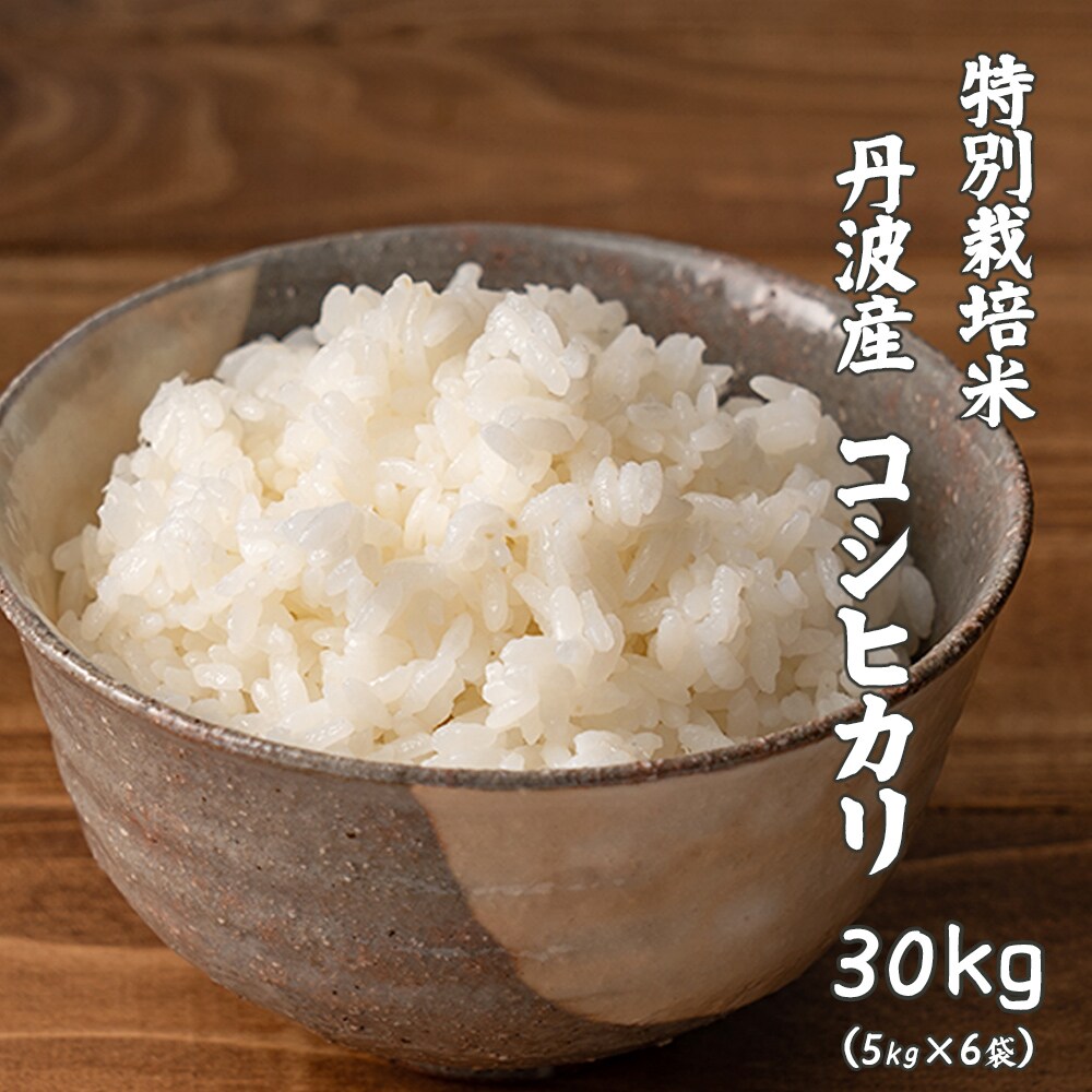 令和5年産 新米【30kg(5kg×6袋)】特別栽培米 コシヒカリ(精白米) 丹波