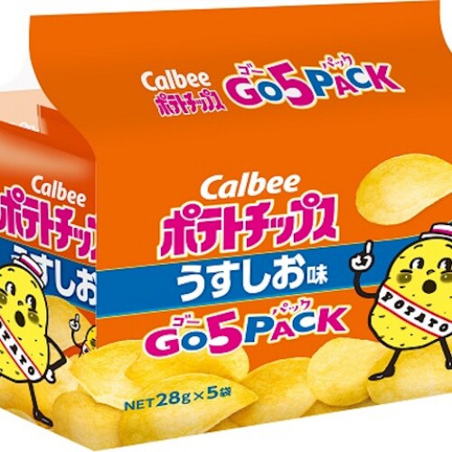 カルビー ポテトチップス うすしお味 5パック 28gx5袋 x8を税込・送料