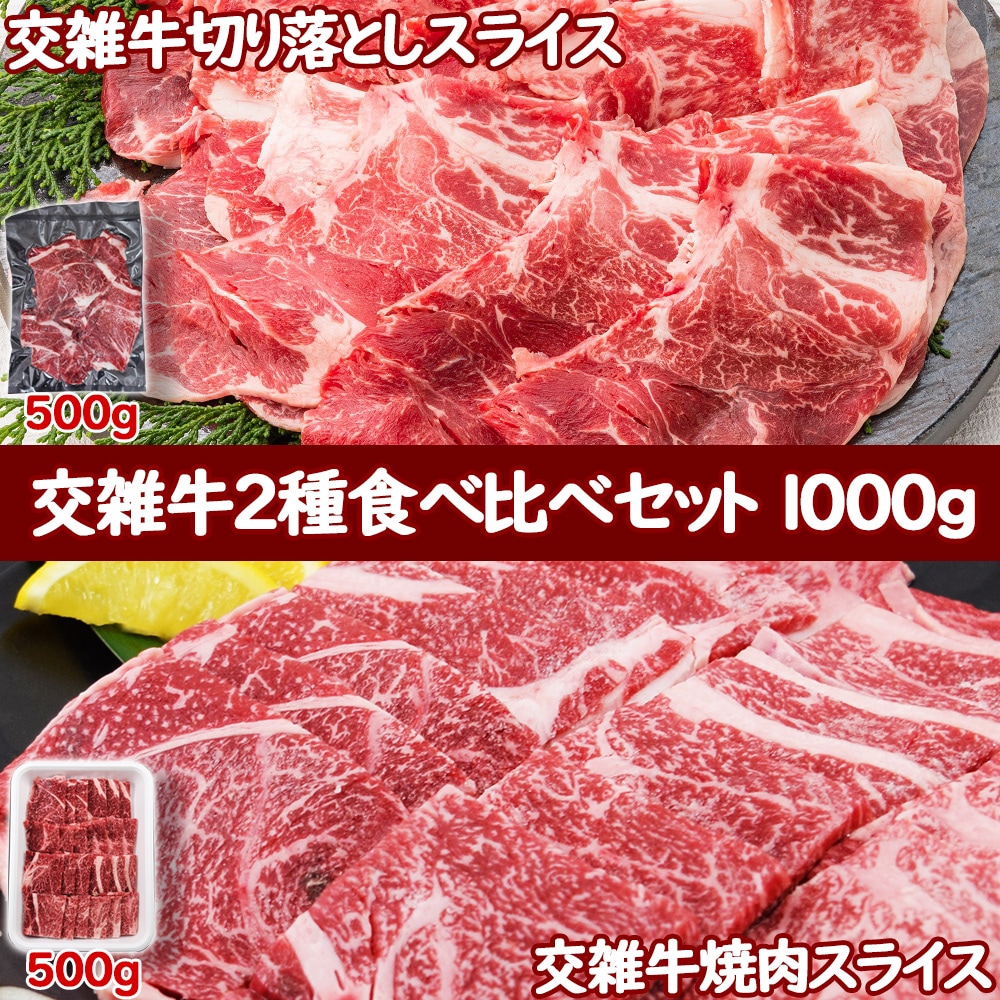 計1kg】交雑牛食べ比べ 焼肉ローススライス＆切り落としスライス(各500g)を税込・送料込でお試し｜サンプル百貨店 株式会社アル・バトロス