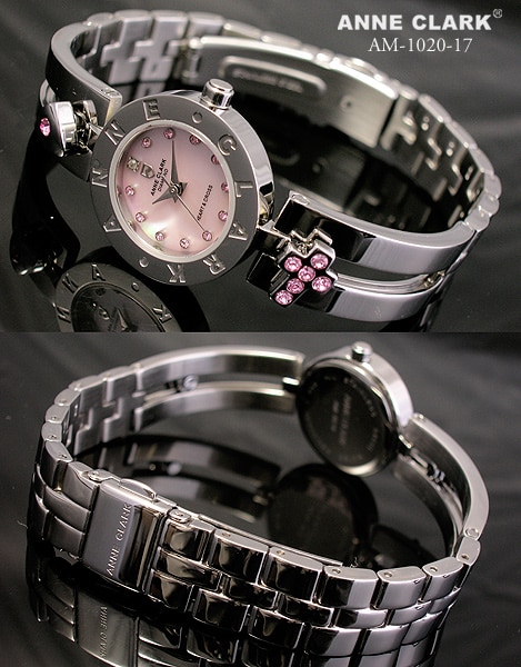 ANNE CLARK レディース腕時計 ハートブレス 天然ピンクシェル文字盤