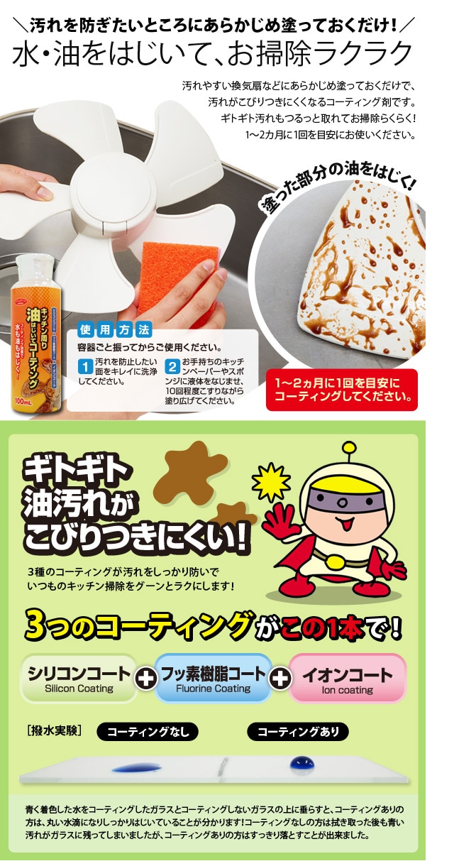 キッチン周り油はじいてコーティングを税込・送料込でお試し｜サンプル百貨店 | アイメディア株式会社