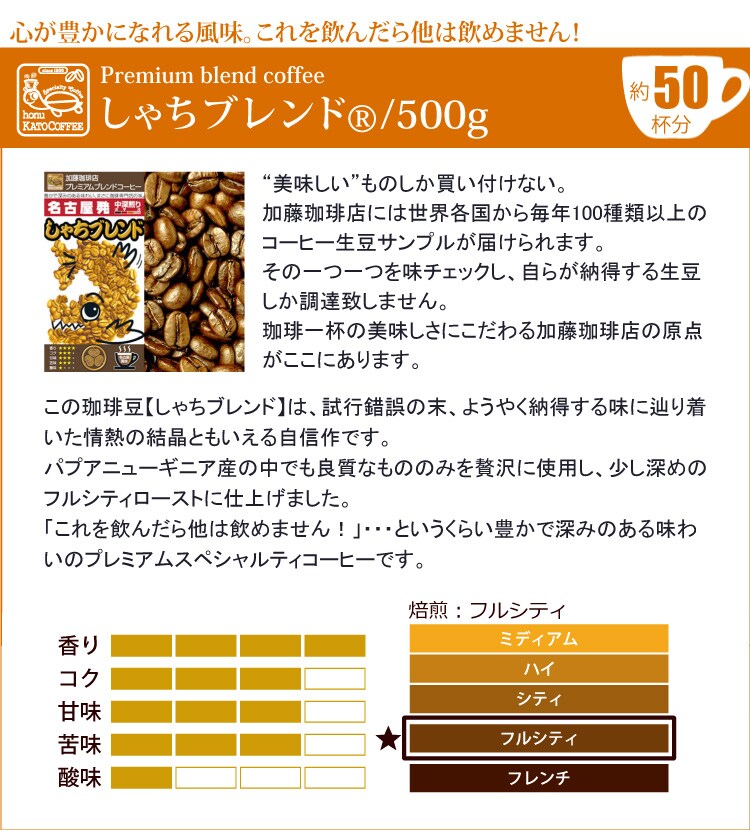 計2kg(500g×4種)】情熱の珈琲福袋（白鯱・鯱・RA・ミスト）＜挽き具合：豆のまま＞を税込・送料込でお試し ｜ サンプル百貨店 | グルメ コーヒー豆専門！ 加藤珈琲店