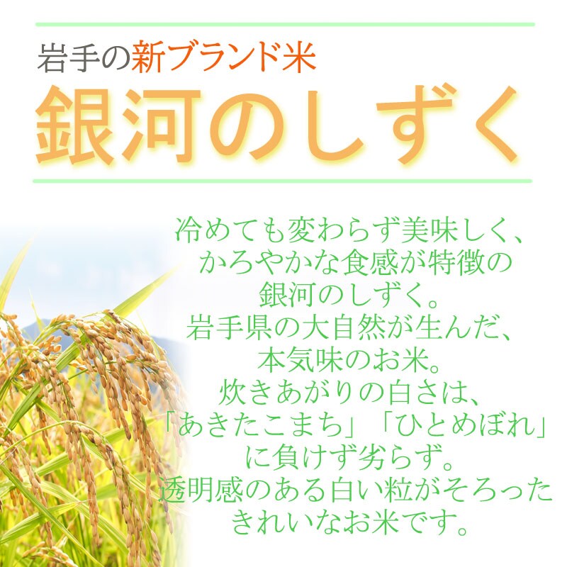 10kg】令和5年産 岩手県産 銀河のしずく 精米 当日精米 （白米）を税込