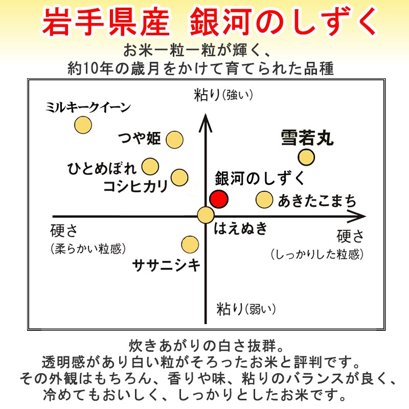 10kg】令和5年産 岩手県産 銀河のしずく 精米 当日精米 （白米）を税込